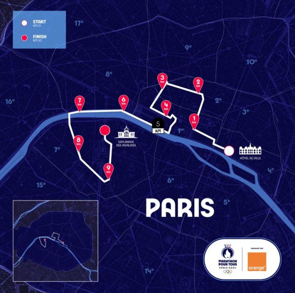 Parcours du marathon des Jeux olympiques de Paris 2024 Vo2